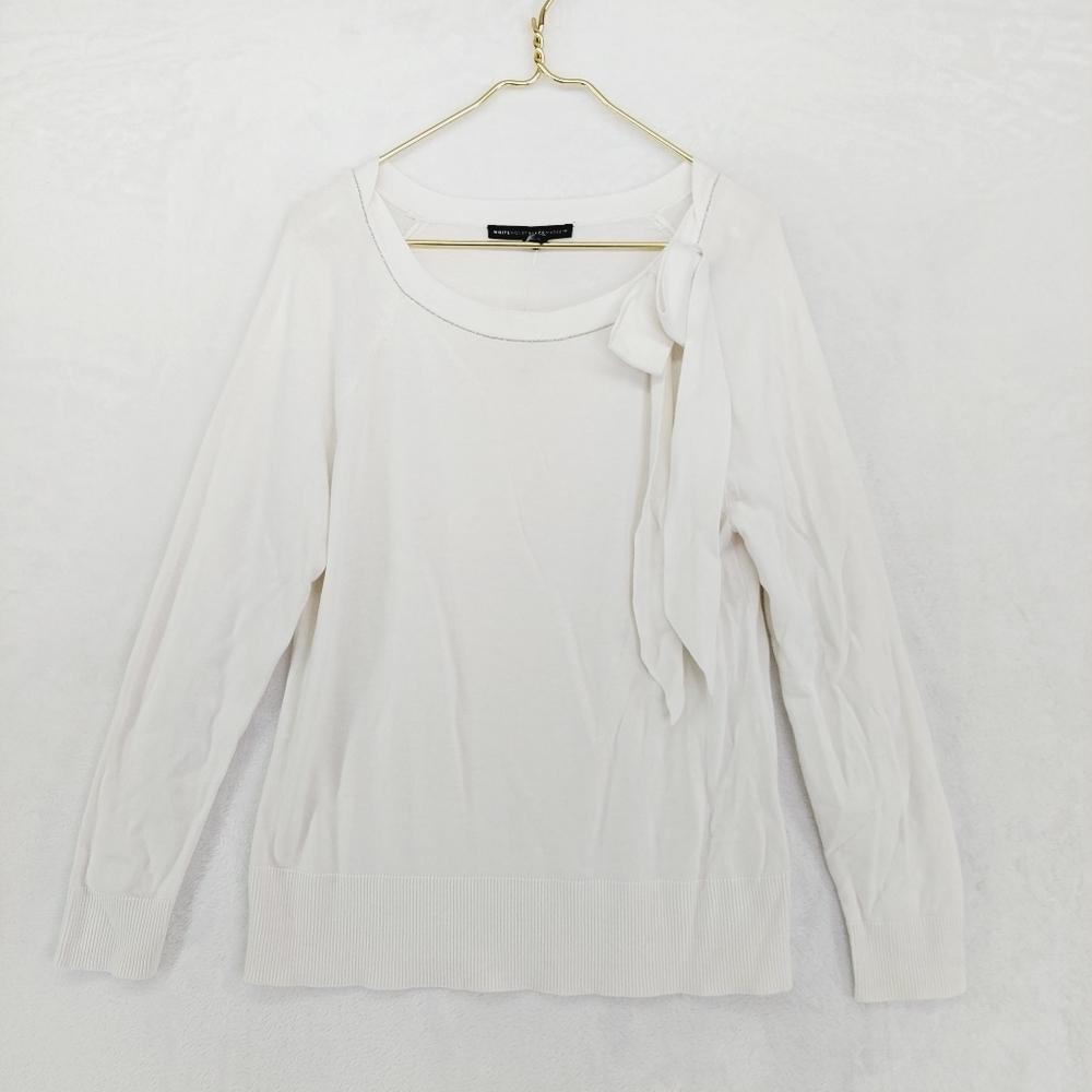 White House Black Market White Raglan Boat Neck Pullover Sweater 4174